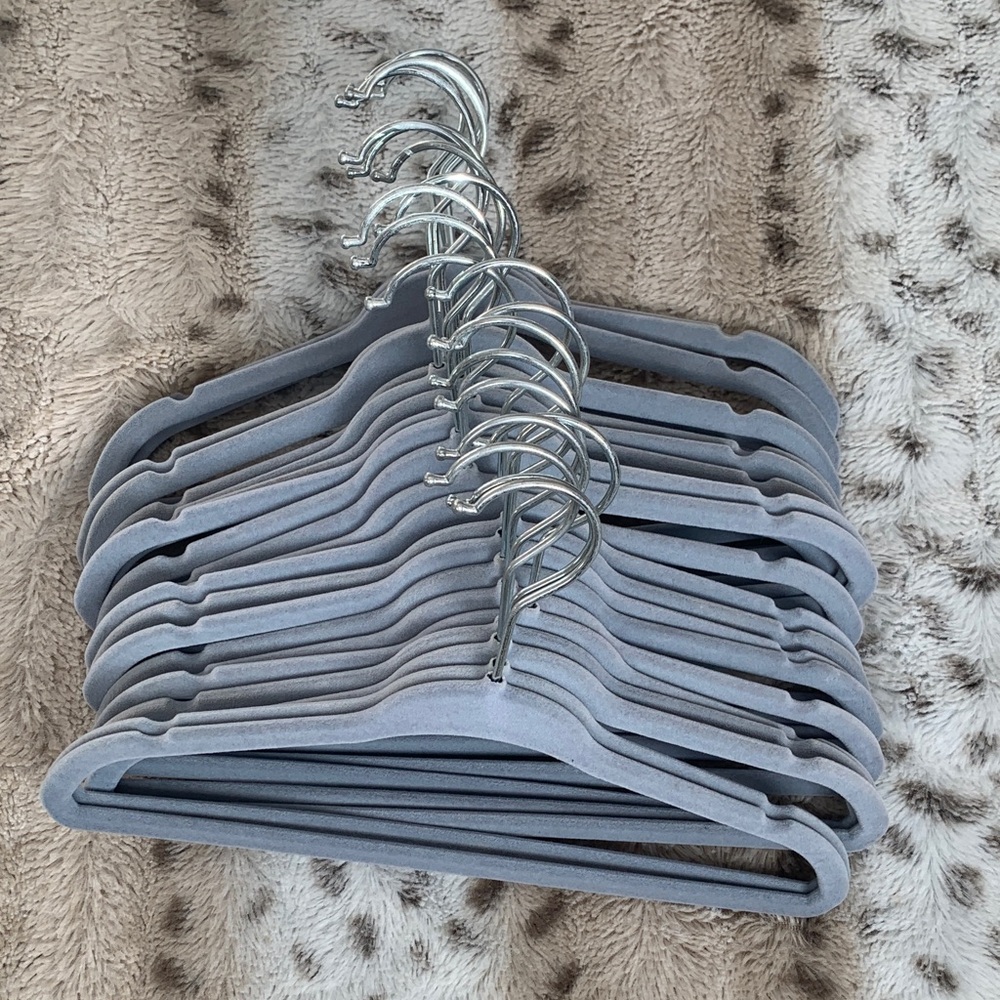 22 Set of Blue Velvet Hangers